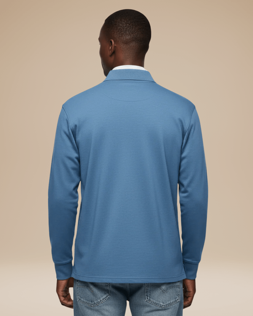 Aurazio Polo Cotone Premium Uomo Maniche Lunghe Comfort Tutto Il Giorno Stile Senza Sforzo Lavoro