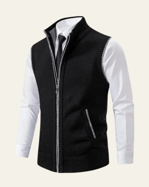 Aurazio Gilet di lana con zip da uomo elegante