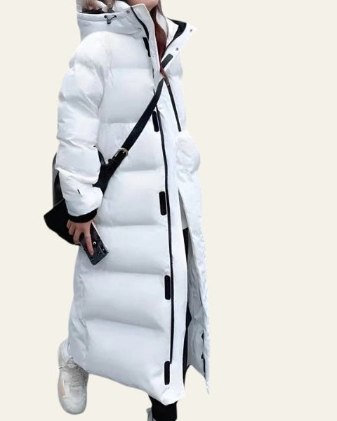 Piumino Donna Lungo Leggero con Cappuccio Linea Asciutta