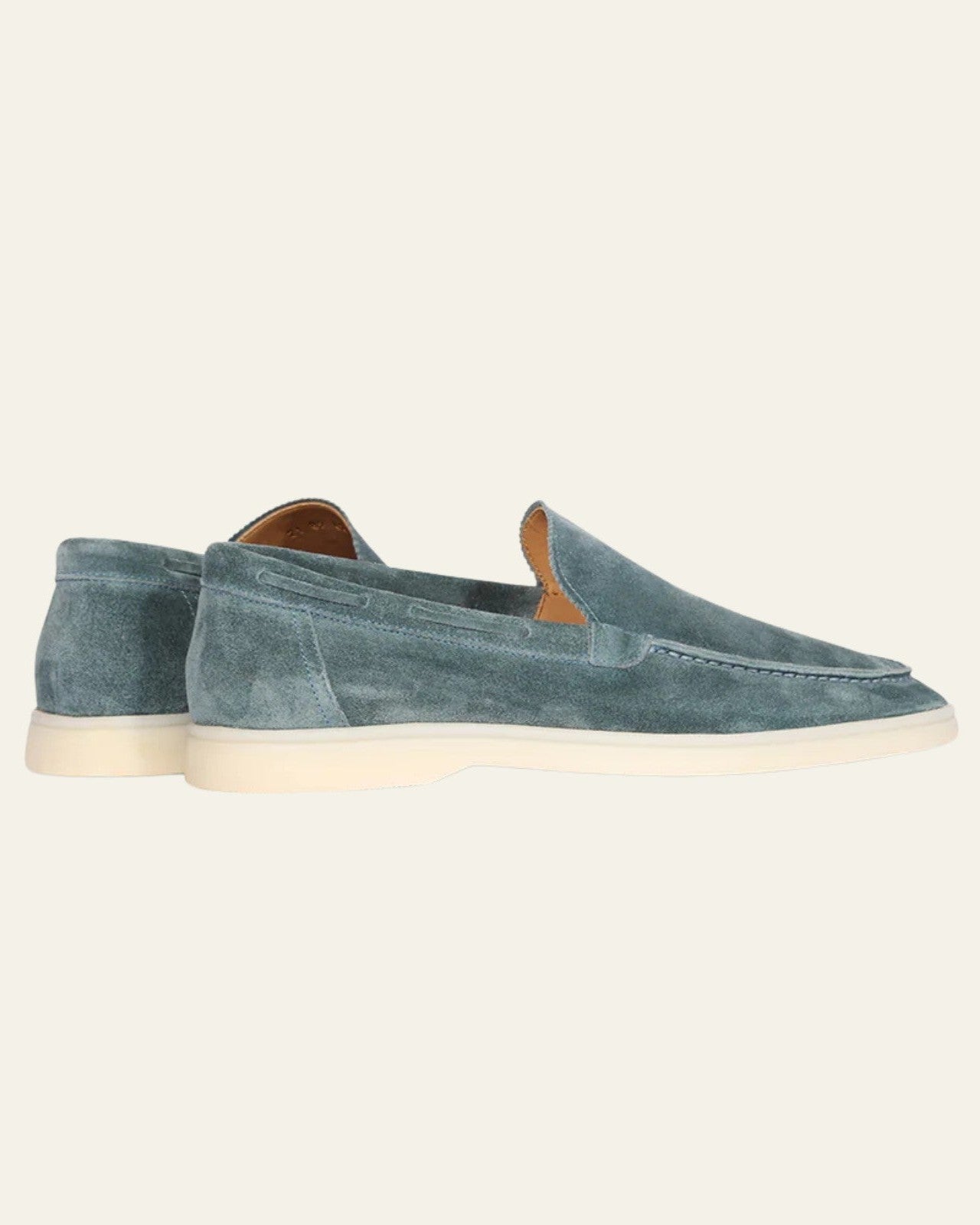 Aurazio Mocassino da yacht in suede vegano petrol da uomo