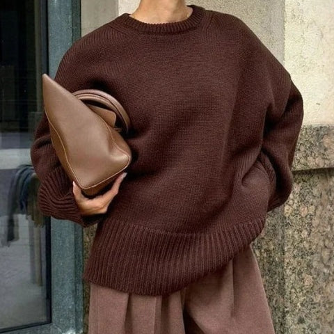 Maglione Donna Oversize in Misto Lana Spalle Scese