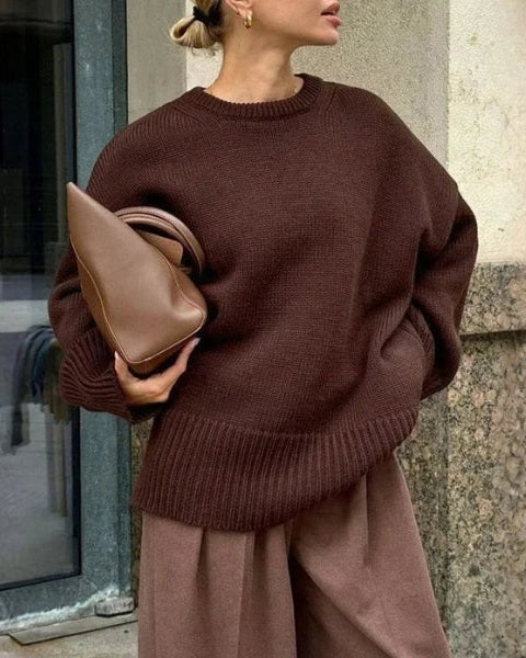 Maglione Donna Oversize in Misto Lana Spalle Scese