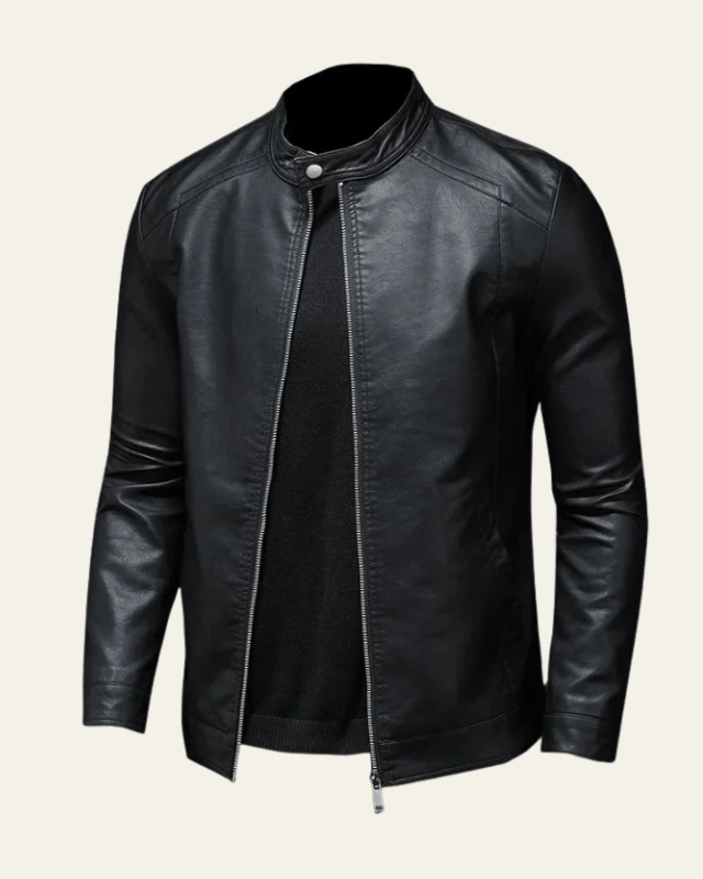 Aurazio Giacca Biker in Pelle Vegana per Uomo