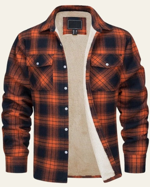 Aurazio Giacca in flanella con fodera sherpa da uomo