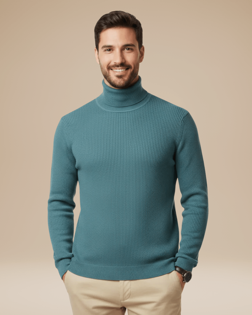 Aurazio Maglione Uomo Dolcevita Collo Alto In Maglia Fine Morbida Calda Per Lavoro E Tempo Libero