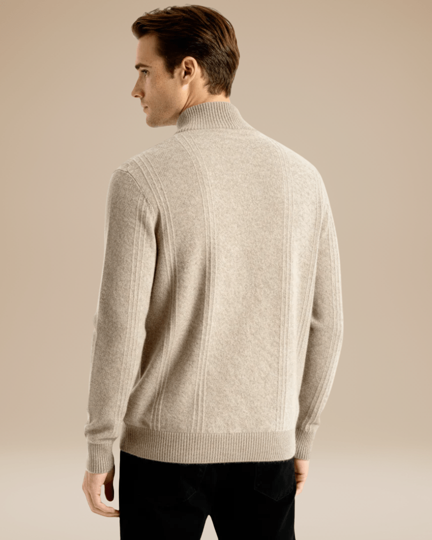 Aurazio Maglione Collo Alto a Coste Unisex Cashmere Morbido Caldo e Elegante Classico