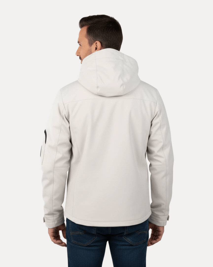 Aurazio Giacca Uomo Softshell Stile Urbano Antivento Resistente All Weather Con Zip