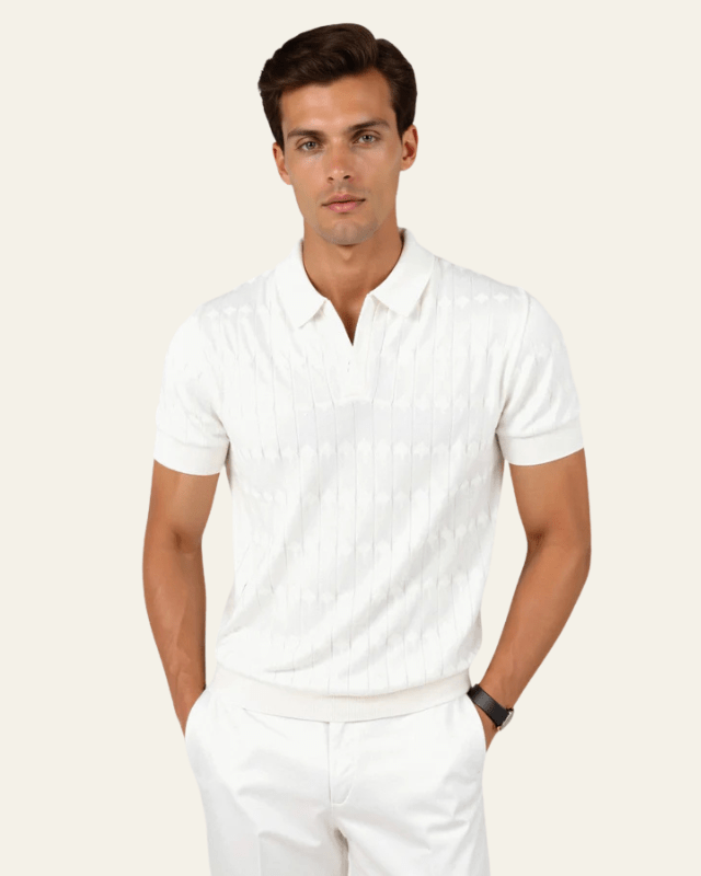 Aurazio Polo in Maglia Texturizzata da Uomo