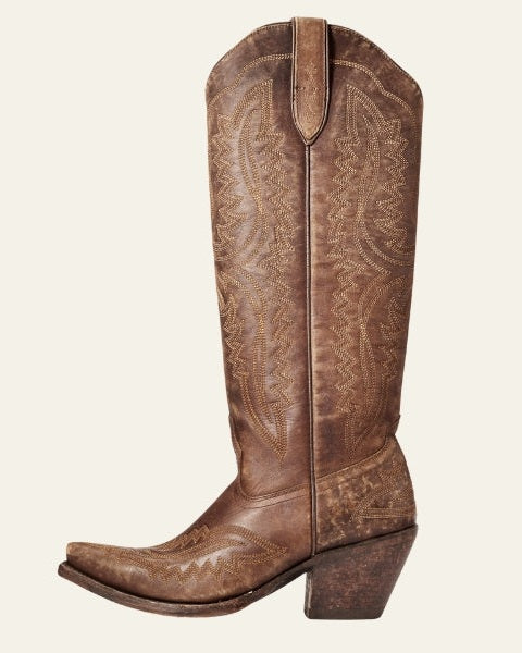Stivali Donna Ricamati in Pelle Vegana Ispirazione Western