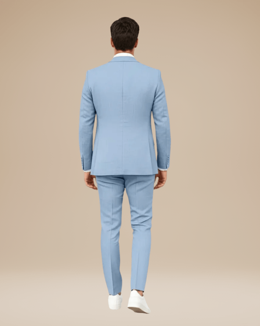 Aurazio Abito Uomo Slim Fit In Lino Leggero Elegante Completo Monopetto Due Bottoni