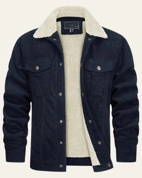 Aurazio Giacca in Corduroy con Fodera Sherpa da uomo