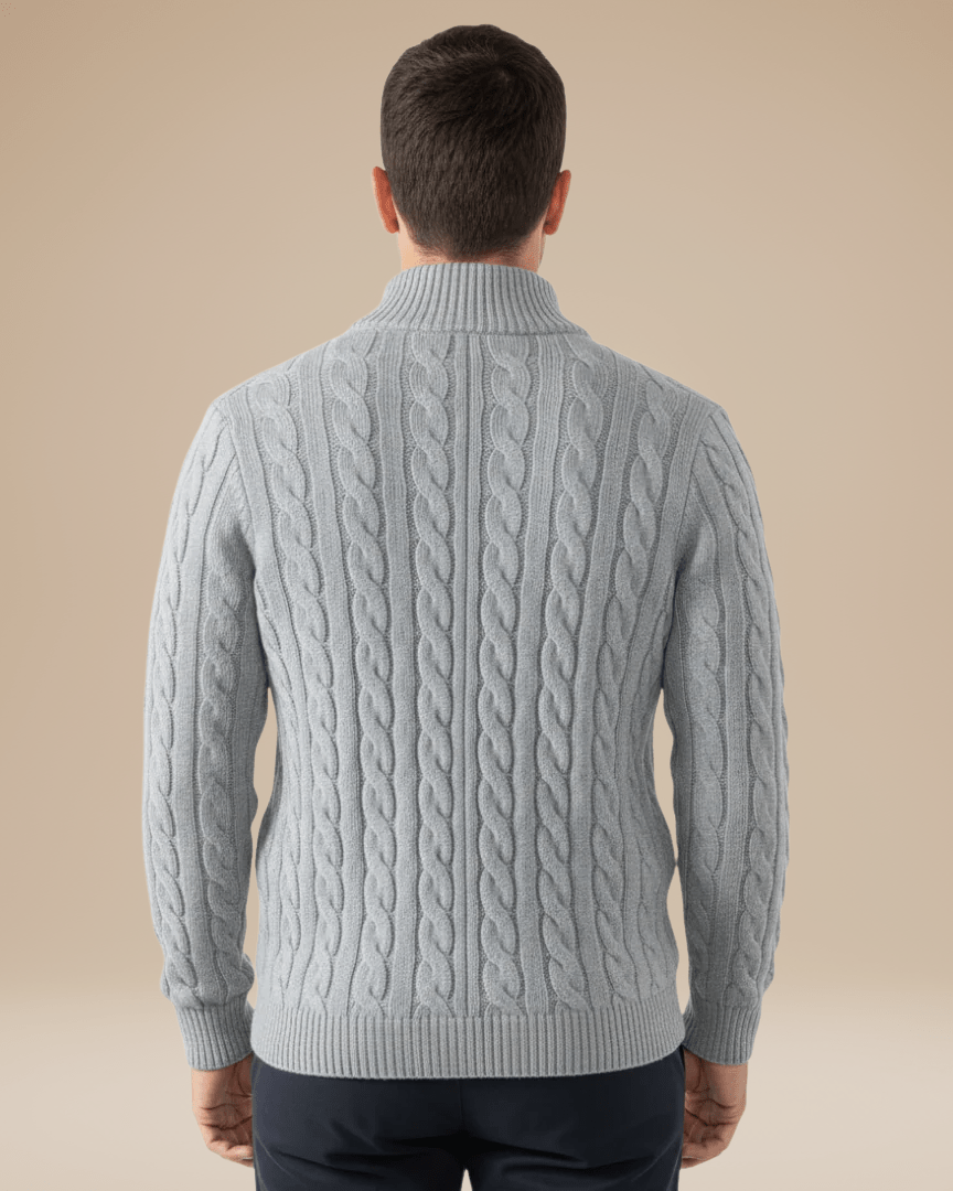 Aurazio Maglione A Treccia Con Mezza Zip Unisex Comfort E Stile Per Ogni Occasione