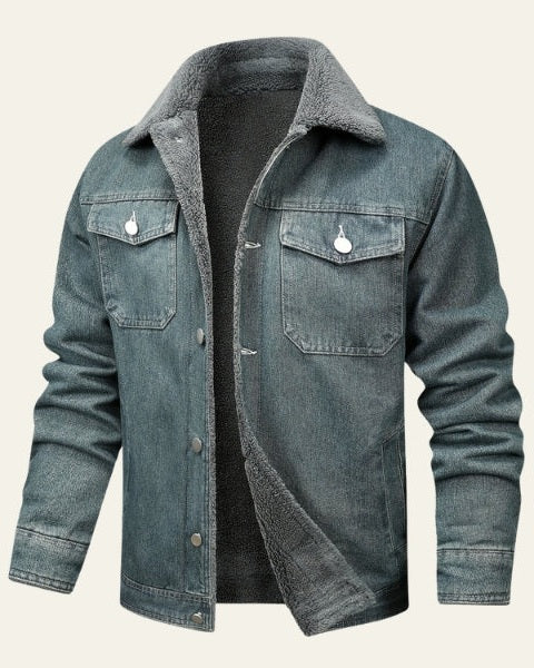 Aurazio Giacca in denim con fodera sherpa per Esploratori Urbani