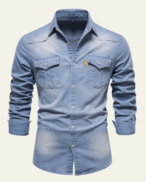 Aurazio Camicia di Jeans Classica da Uomo