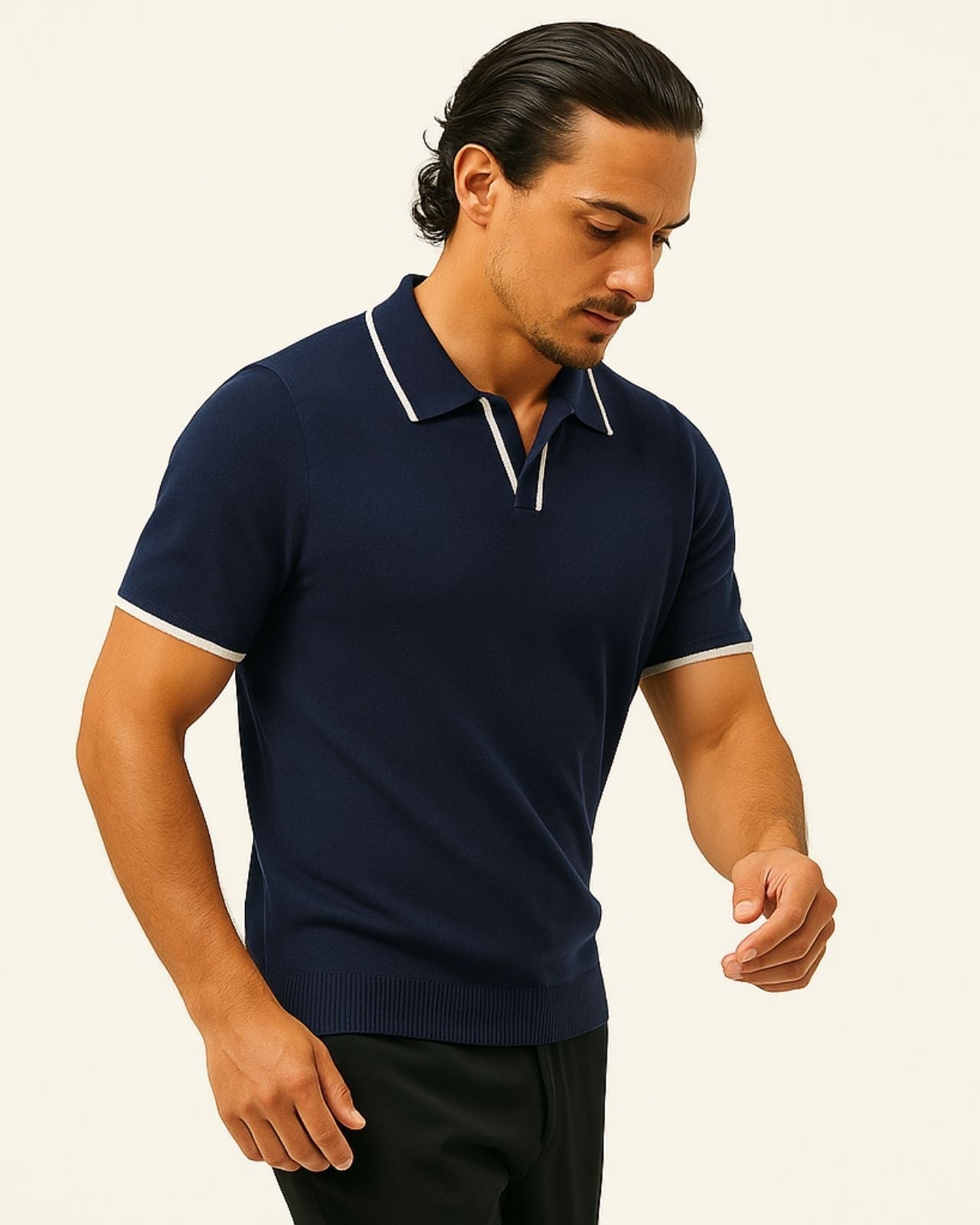 Aurazio Polo in Maglia Edge Elegante da uomo