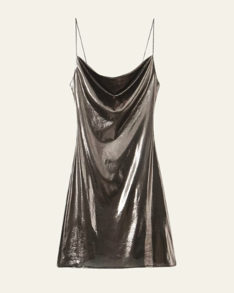 Abito Slip Donna Iridescente Cangiante Caduta Fluida Serale