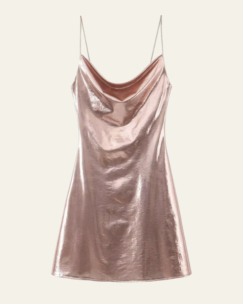 Abito Slip Donna Iridescente Cangiante Caduta Fluida Serale