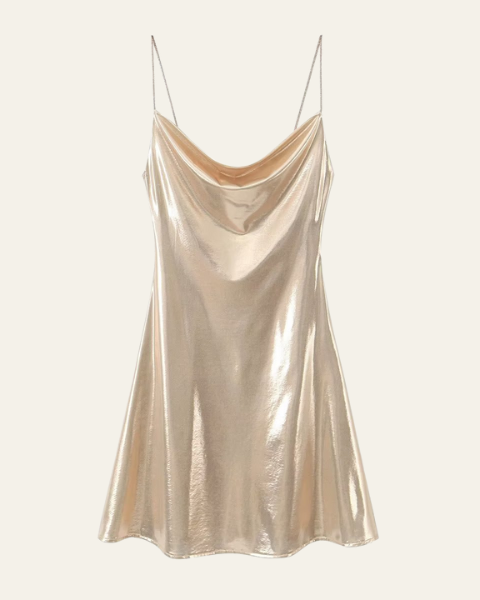 Abito Slip Donna Iridescente Cangiante Caduta Fluida Serale