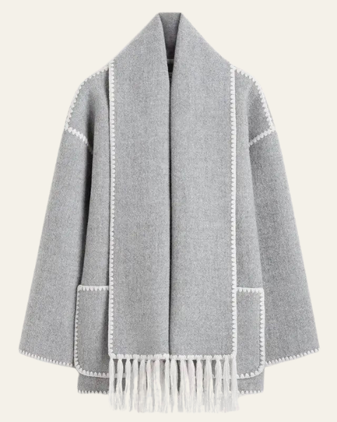 Cappotto Donna in Lana con Sciarpa Integrata Caldo Raffinato