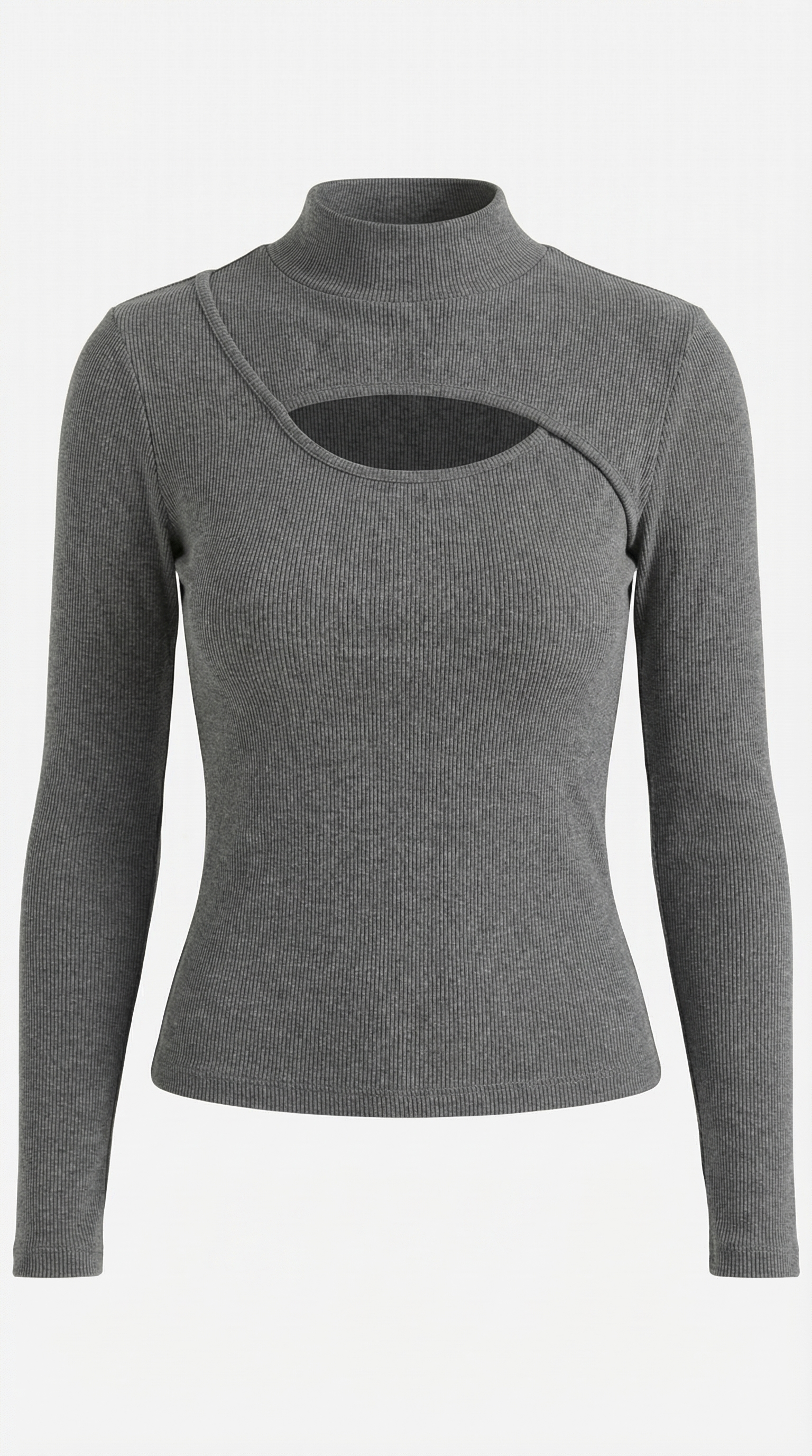 Aurazio Maglia a Maniche Lunghe con Tagli da Donna