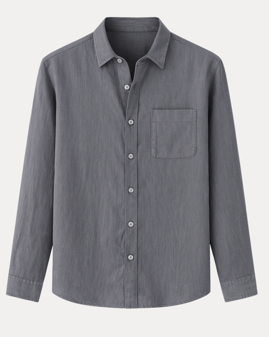 Aurazio Camicia Uomo Maniche Lunghe Leggera Traspirante