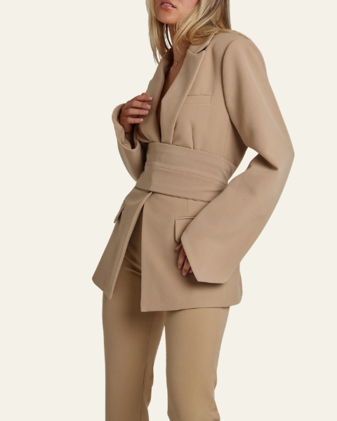 Aurazio Blazer con Cintura in Vita da Donna