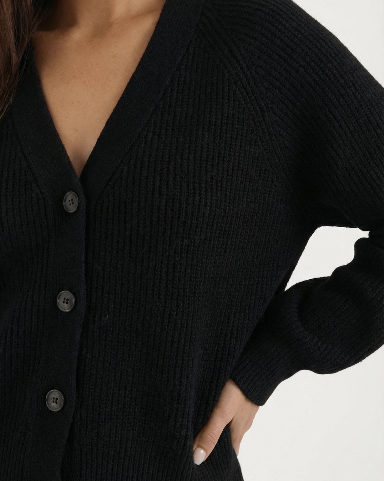 Aurazio Cardigan Bottonato Scollo a V per Donna