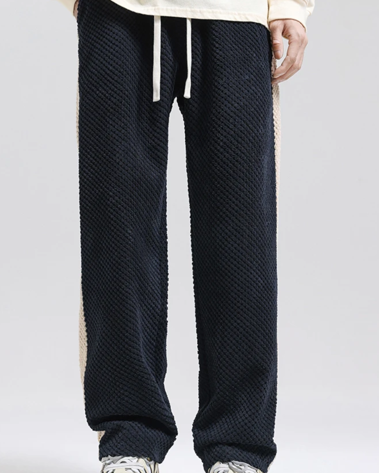 Aurazio Pantaloni Jogger in velluto a coste a nido d'ape per uomo