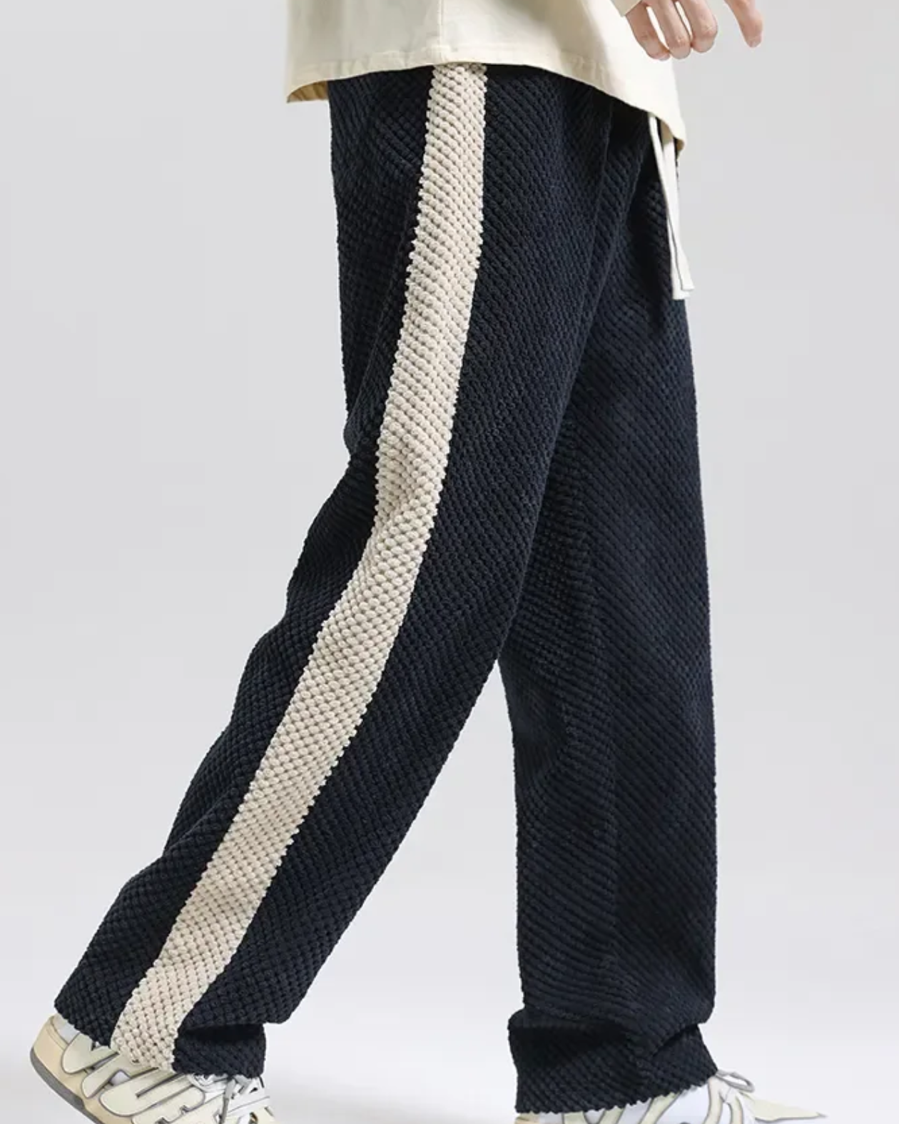 Aurazio Pantaloni Jogger in velluto a coste a nido d'ape per uomo