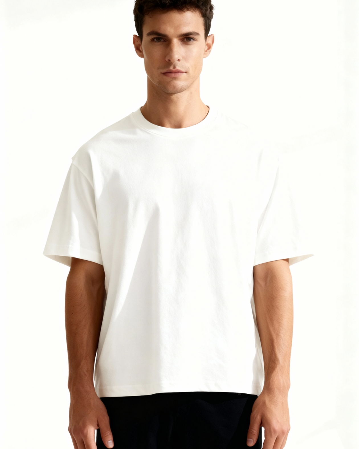 Aurazio Maglietta di cotone unisex bianca