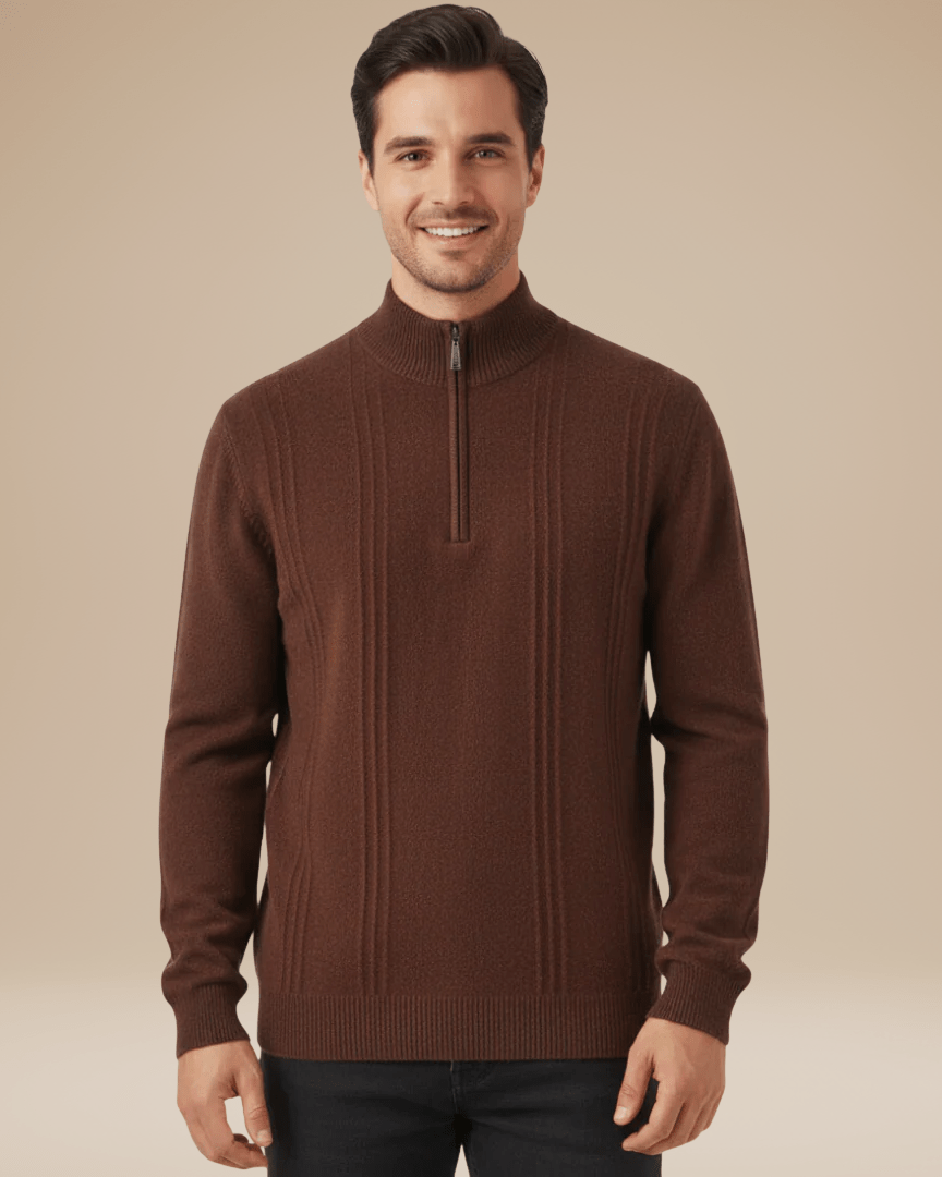 Aurazio Maglione Collo Alto a Coste Unisex Cashmere Morbido Caldo e Elegante Classico