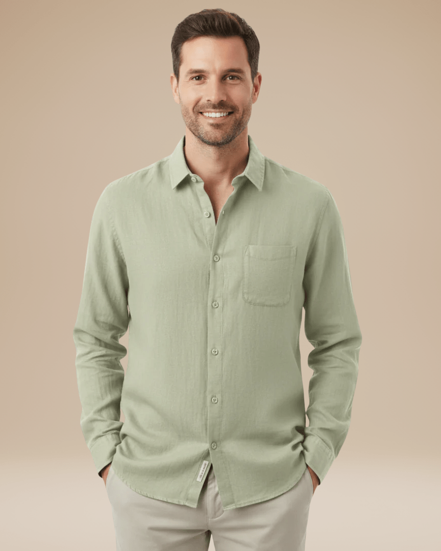 Aurazio Camicia Uomo Maniche Lunghe Leggera Traspirante