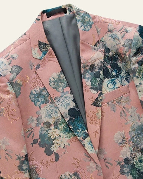 Aurazio Blazer floreale da completo da uomo