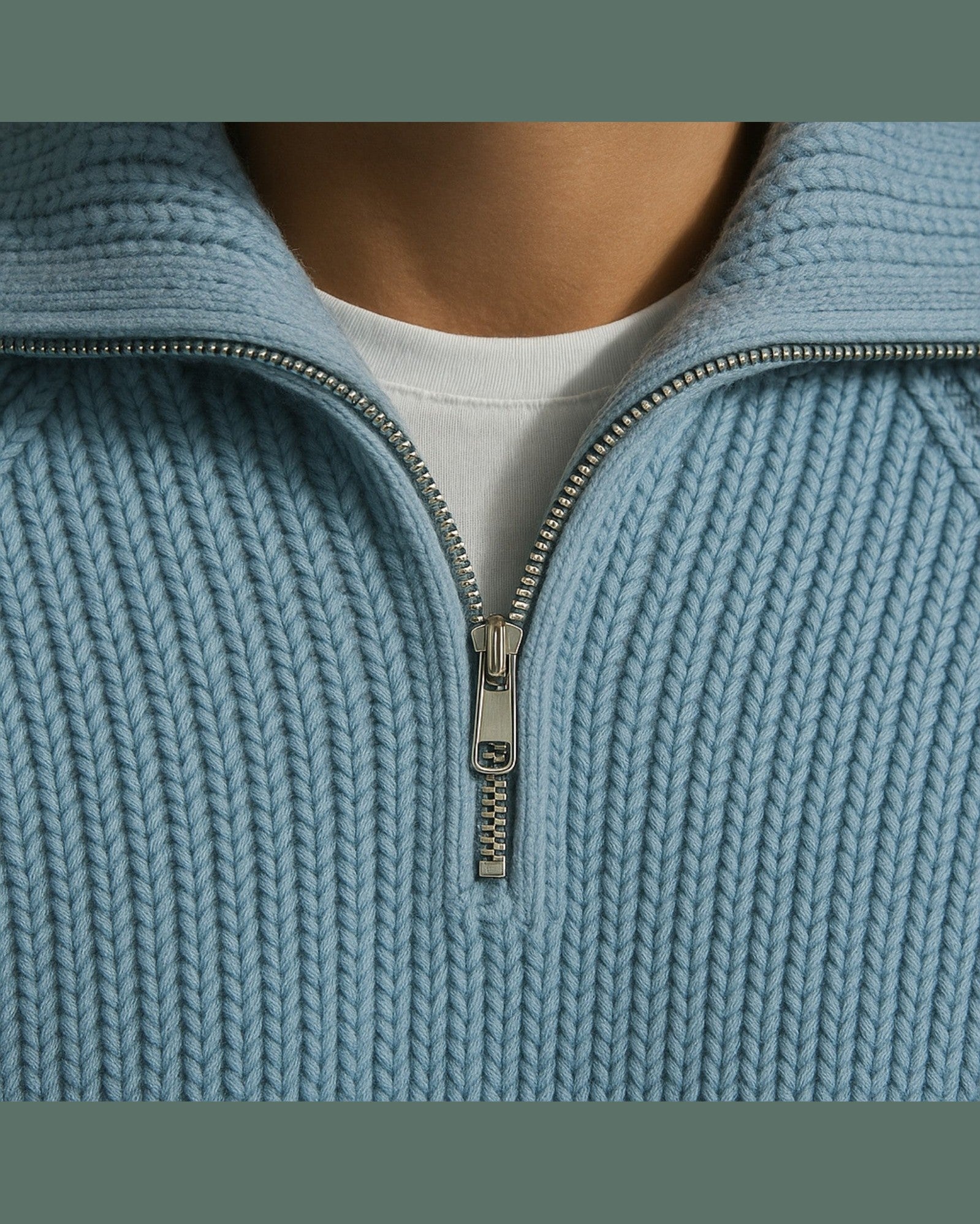 Aurazio Maglione con zip a metà torace da uomo