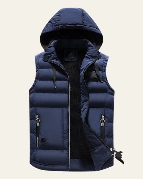 Aurazio Gilet imbottito con cappuccio da uomo