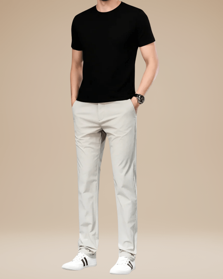 Aurazio Pantaloni Slim Da Uomo In Tessuto Tecnico Elasticizzato Confortevoli E Leggeri