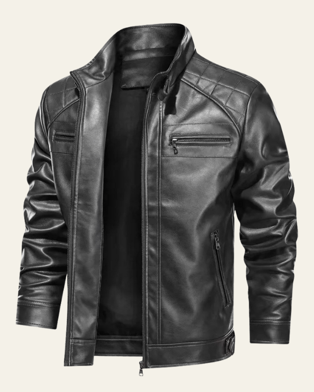 Aurazio Giacca da moto in ecopelle premium da uomo