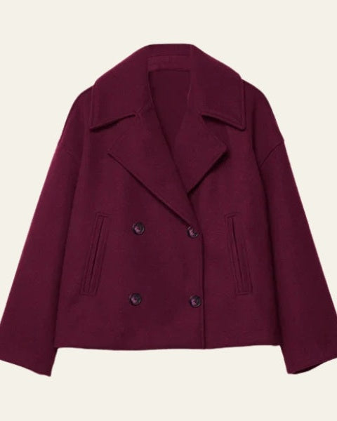 Aurazio Cappotto doppiopetto in lana corto da donna