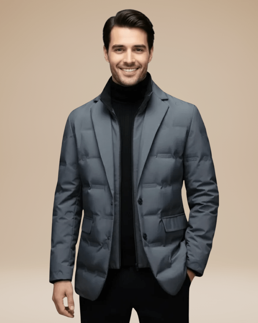 Aurazio Uomo Giacca Sartoriale Imbottita Elegante Confortevole Termica Leggera Invernale