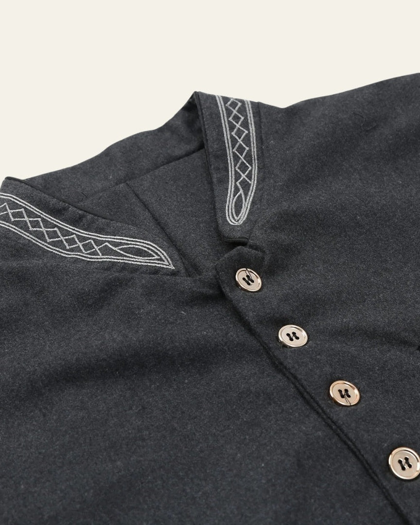 Aurazio Gilet Bottonato in Tessuto Heritage da Uomo