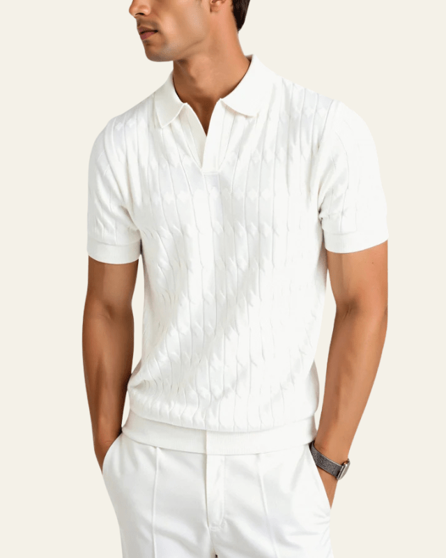 Aurazio Polo in Maglia Texturizzata da Uomo