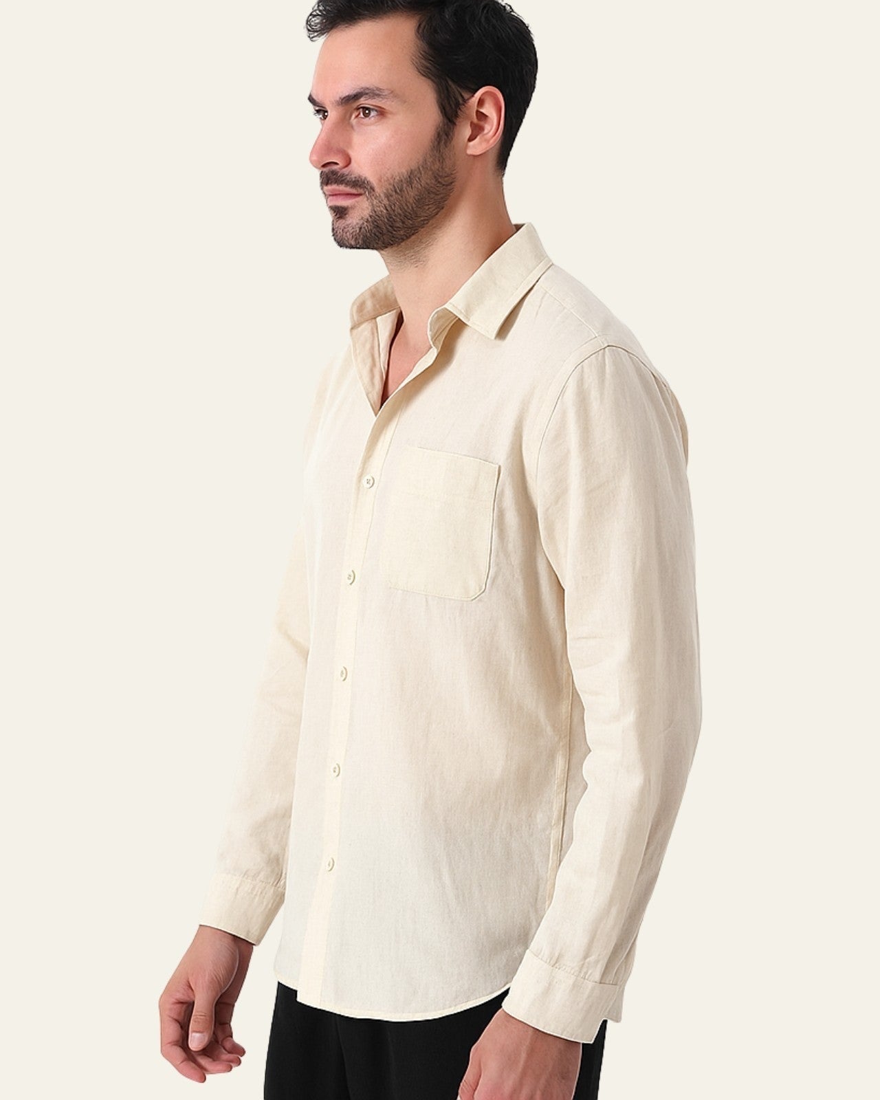 Aurazio Camicia di Lino Oversize per Uomo