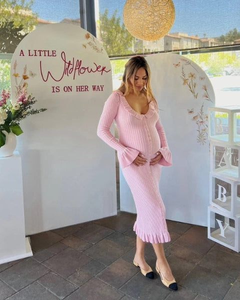 Aurazio Vestito Midi in Maglia a Coste da Donna