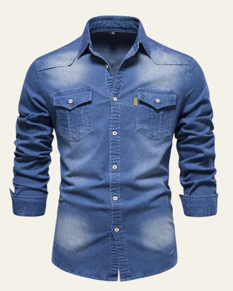 Aurazio Camicia di Jeans Classica da Uomo