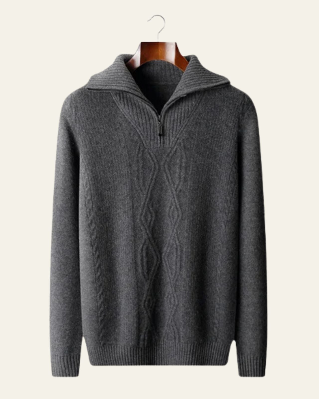 Aurazio Maglione in Lana Merino Extrafine con Zip a 1/4 da uomo