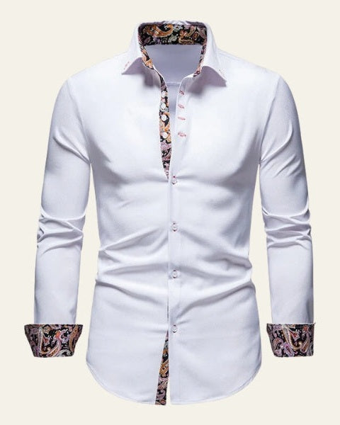 Aurazio Camicia a Bottoni Bordo Contrasto da Uomo