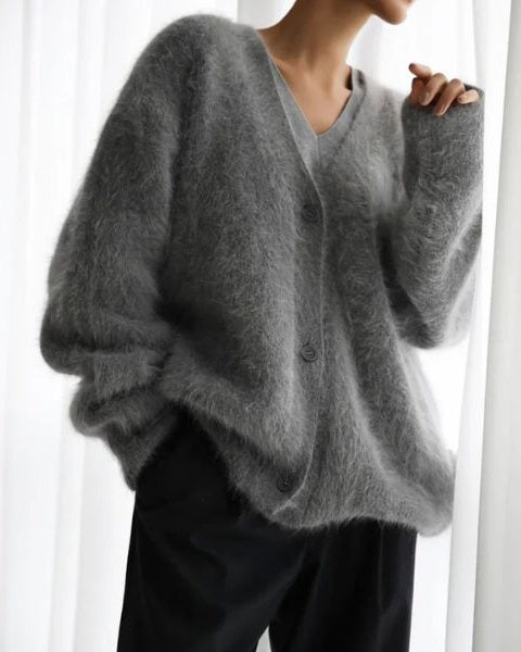 Cardigan Donna in Cashmere Lavorato a Maglia Morbido Caldo