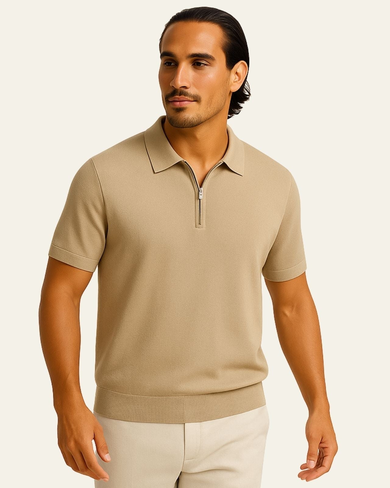 Aurazio Polo in maglia con zip frontale da uomo