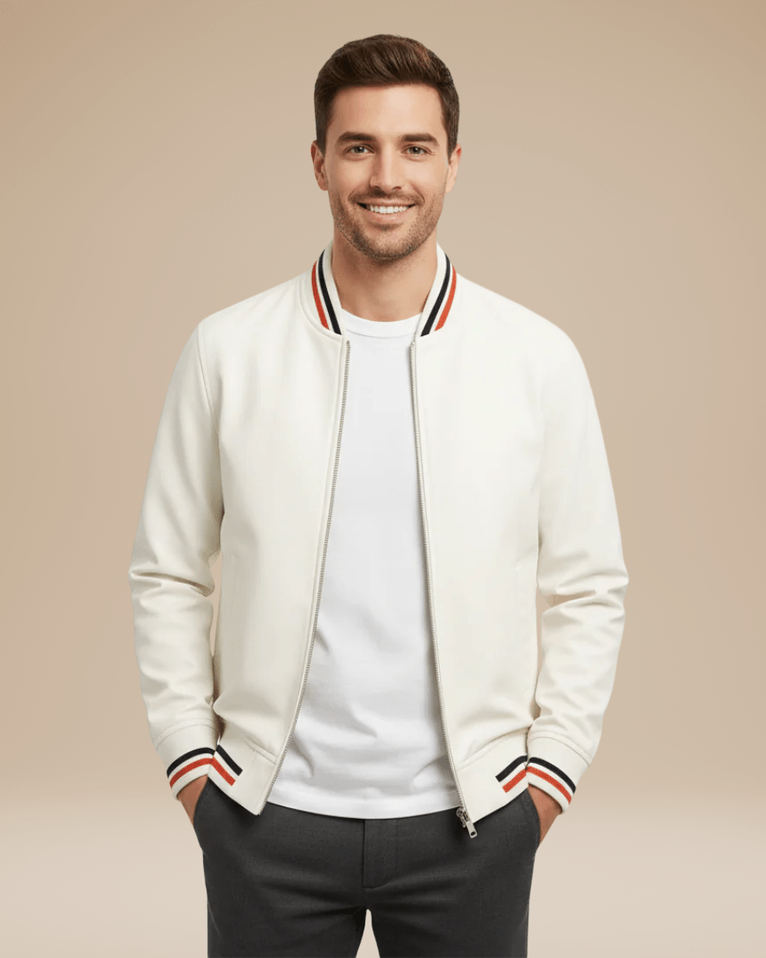 Aurazio Bomber Uomo Casual Colletto A Costine Per Vita Di Città Comfort E Stile Urbano