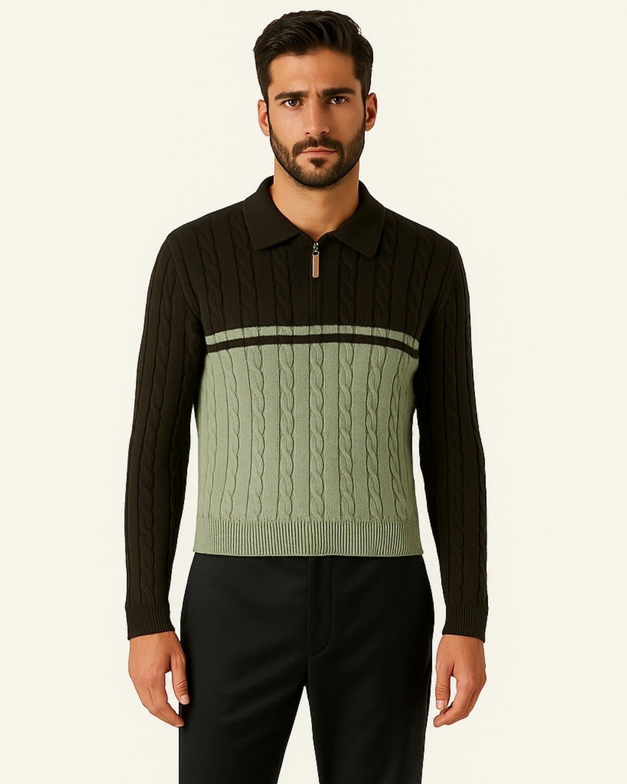 Aurazio Polo in Lana con zip a Mezza da uomo